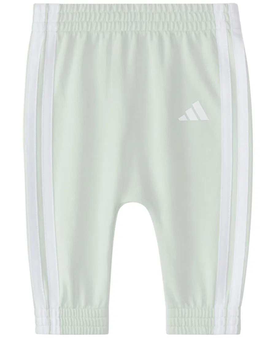 Комплект боди и брюк с длинным рукавом для мальчиков, с логотипом adidas, Light Green — фото 4