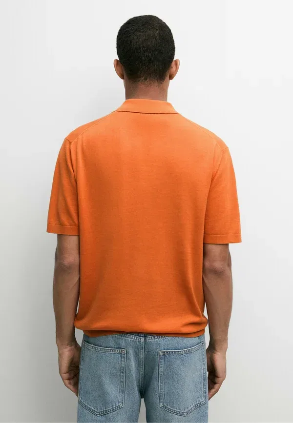 Футболка поло свободного кроя Polo shirt Massimo Dutti, оранжевый — фото 3