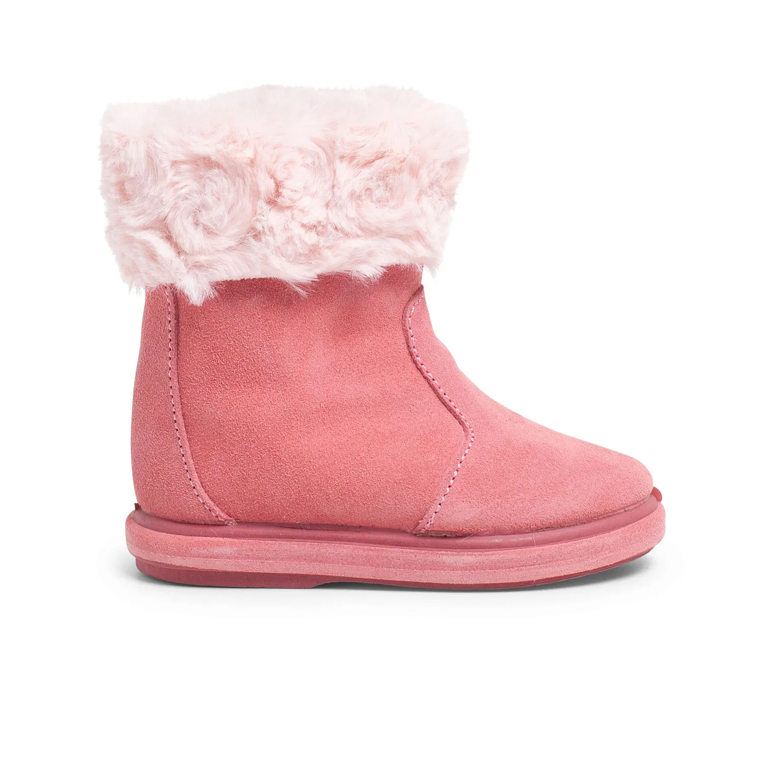Детские сапоги из замши с мехом Pisamonas, Pink
