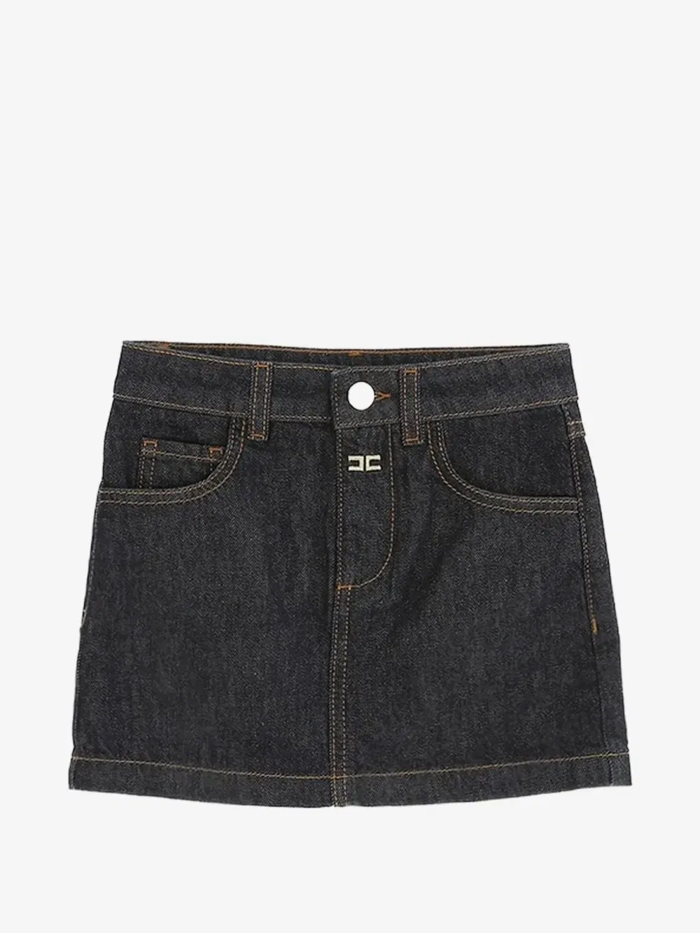 Джинсовая юбка с логотипом Elisabetta Franchi Kids, синий