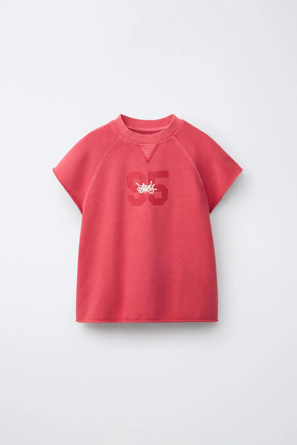 Толстовка с цифрами и граффити ZARA, Intense red