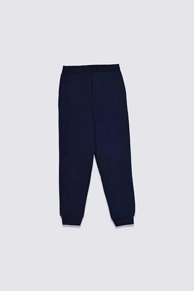 Детские спортивные штаны для мальчиков с эластичным манжетом Basics Zuzunga, Navy Blue — фото 2