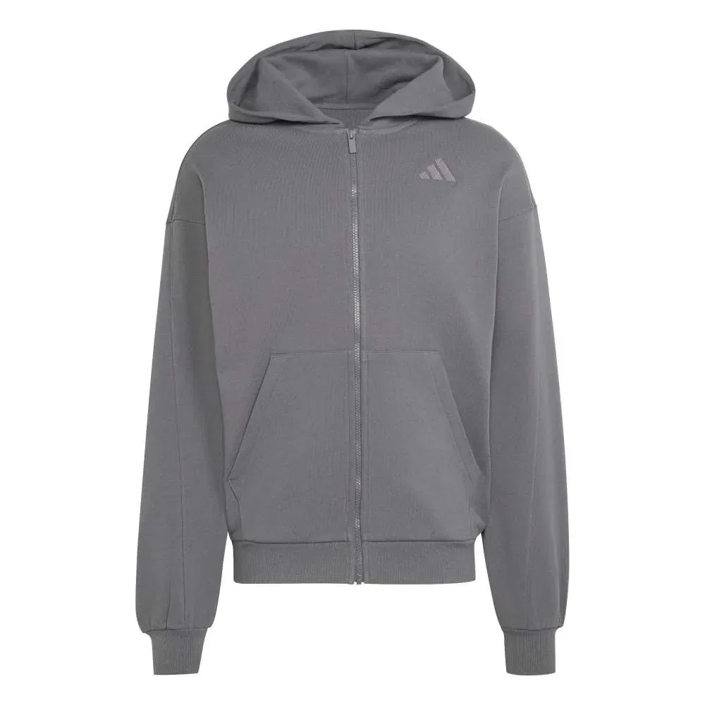 Худи на молнии Adidas Kit Small Logo, серый — фото 3