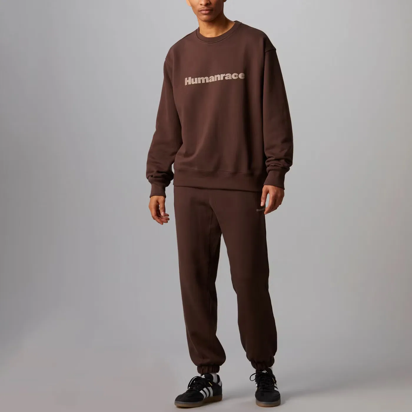 Свитшот с логотипом Humanrace X Pharrell Adidas, коричневый — фото 3