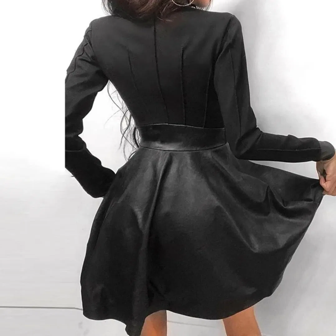 Женское платье-футляр с кружевными вставками Generic, Black — фото 4