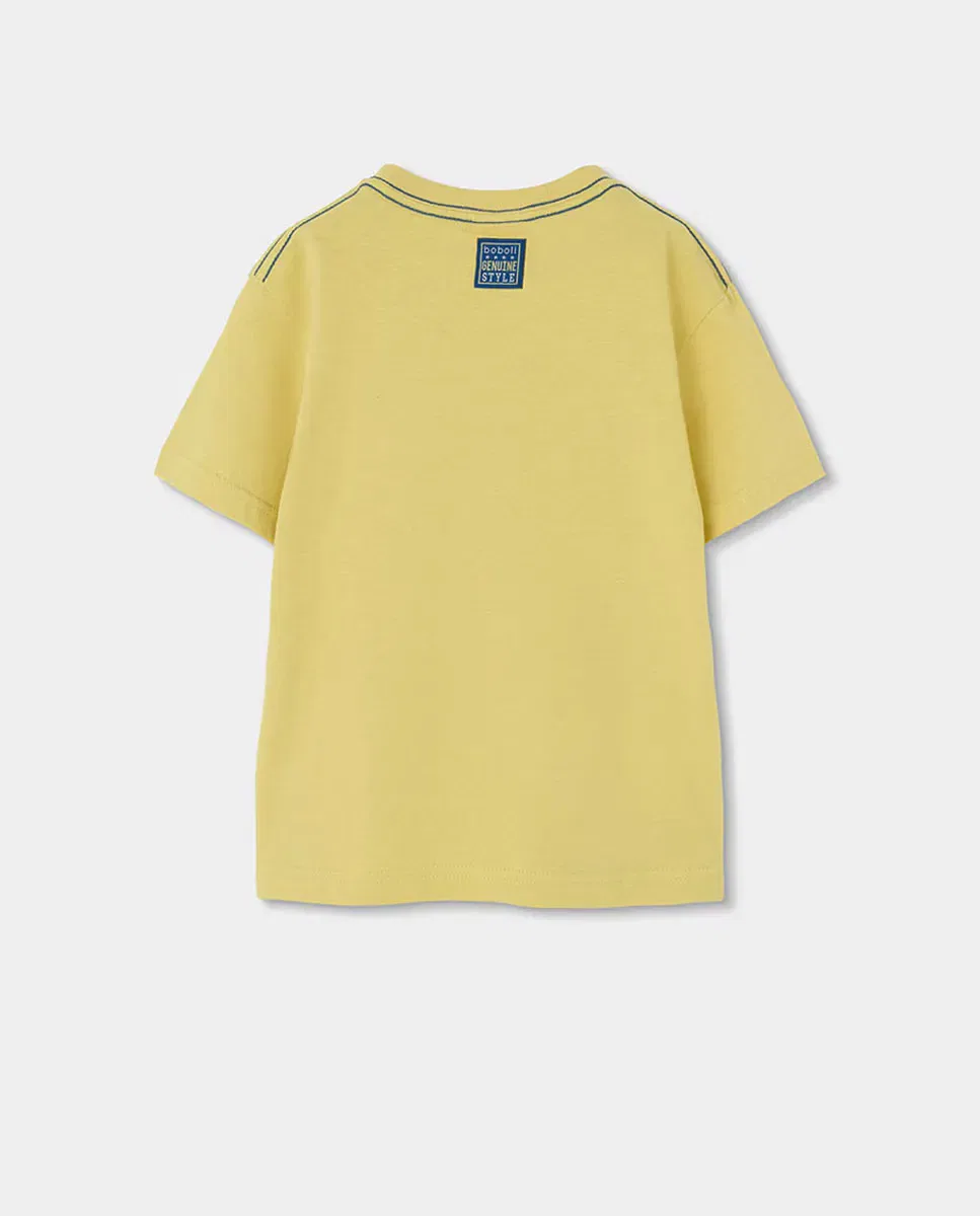 Детская футболка для мальчиков хлопковая Boboli, Amarillo Negro — фото 3