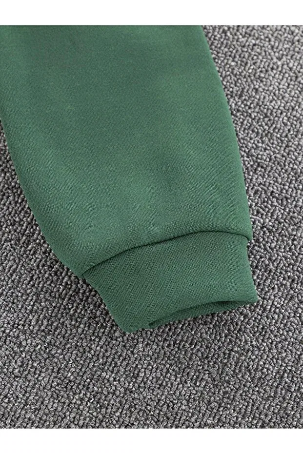 Детский комплект худи с молнией Sportswear By Layina, Black-Gray-Green — фото 3