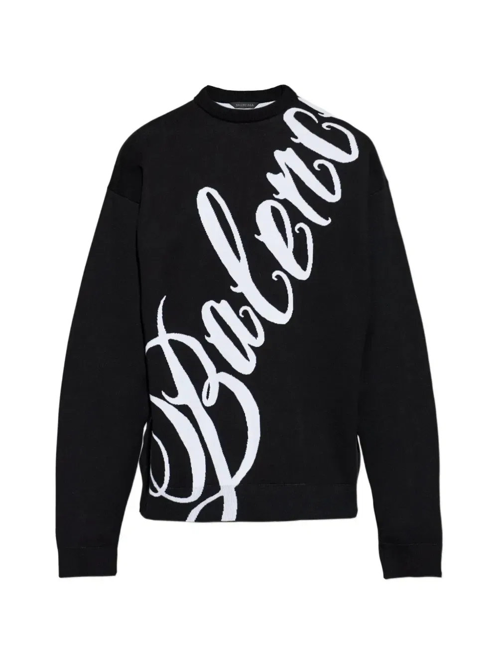 Вязаный свитер с логотипом BALENCIAGA, черный