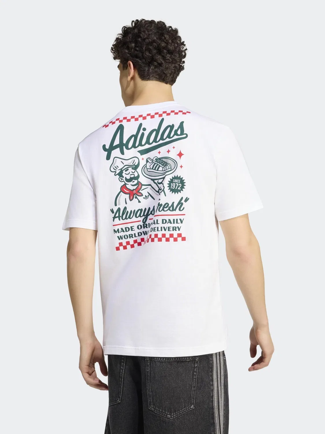Футболка свободная Graphic Pizza 20 adidas, белый — фото 3