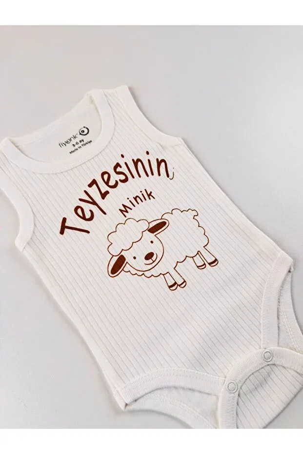 Детское боди для новорожденных хлопковое Aunt's Little Lamb Efu Baby, White — фото 3
