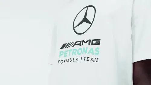 Мужская футболка с вышитым логотипом Mercedes - AMG Petronas Formula 1 Team DNA Graphic Adidas Performance, белый/semi mint rush — фото 2