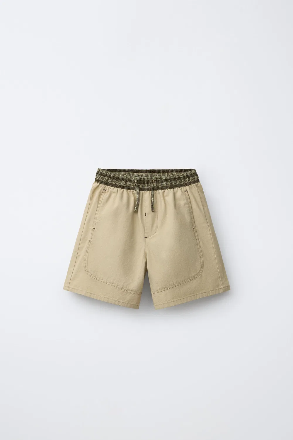 Бермудские шорты из парусины ZARA, Khaki