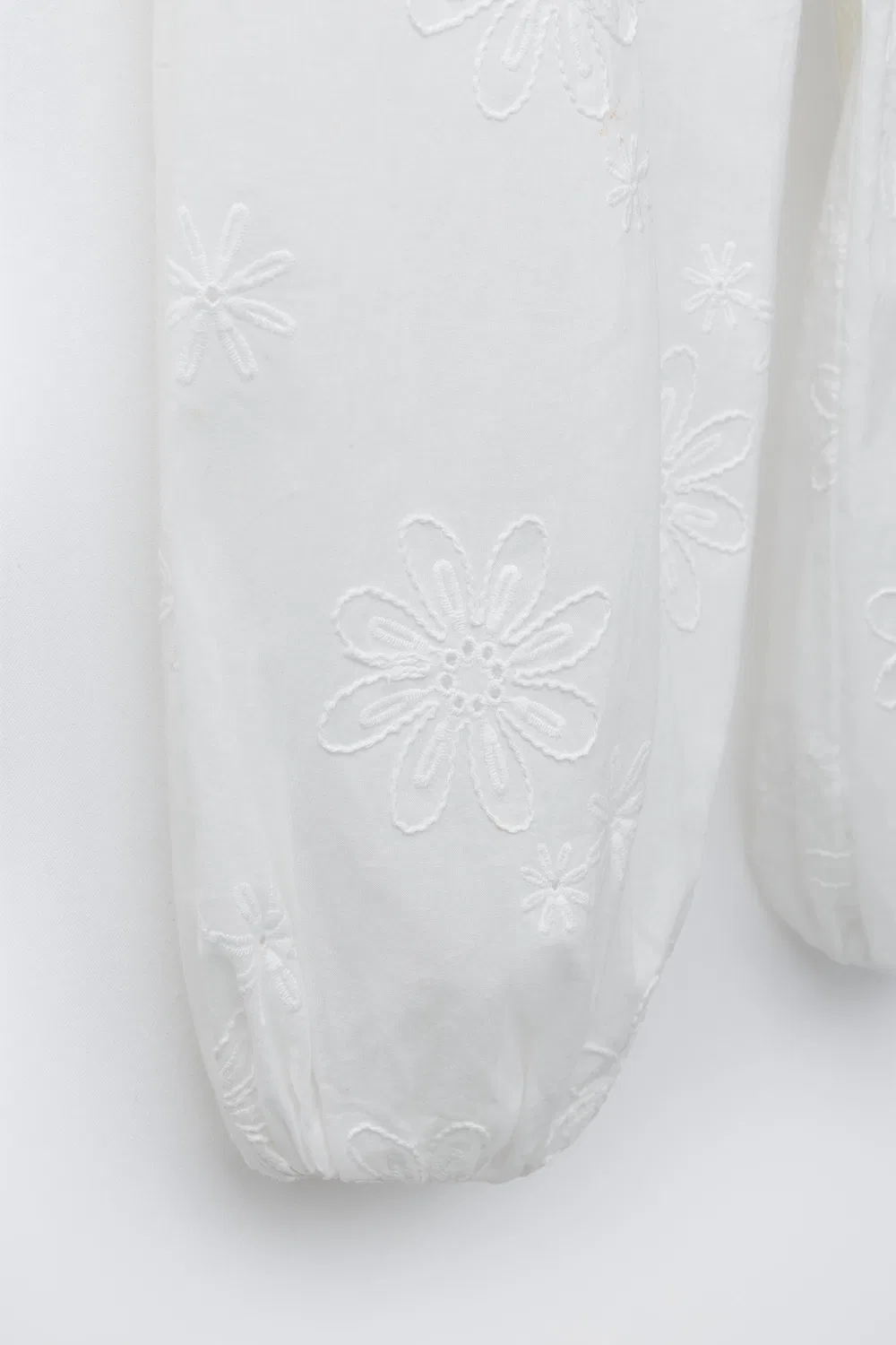 Вышитые цветочные саруэль брюки ZARA, White — фото 4