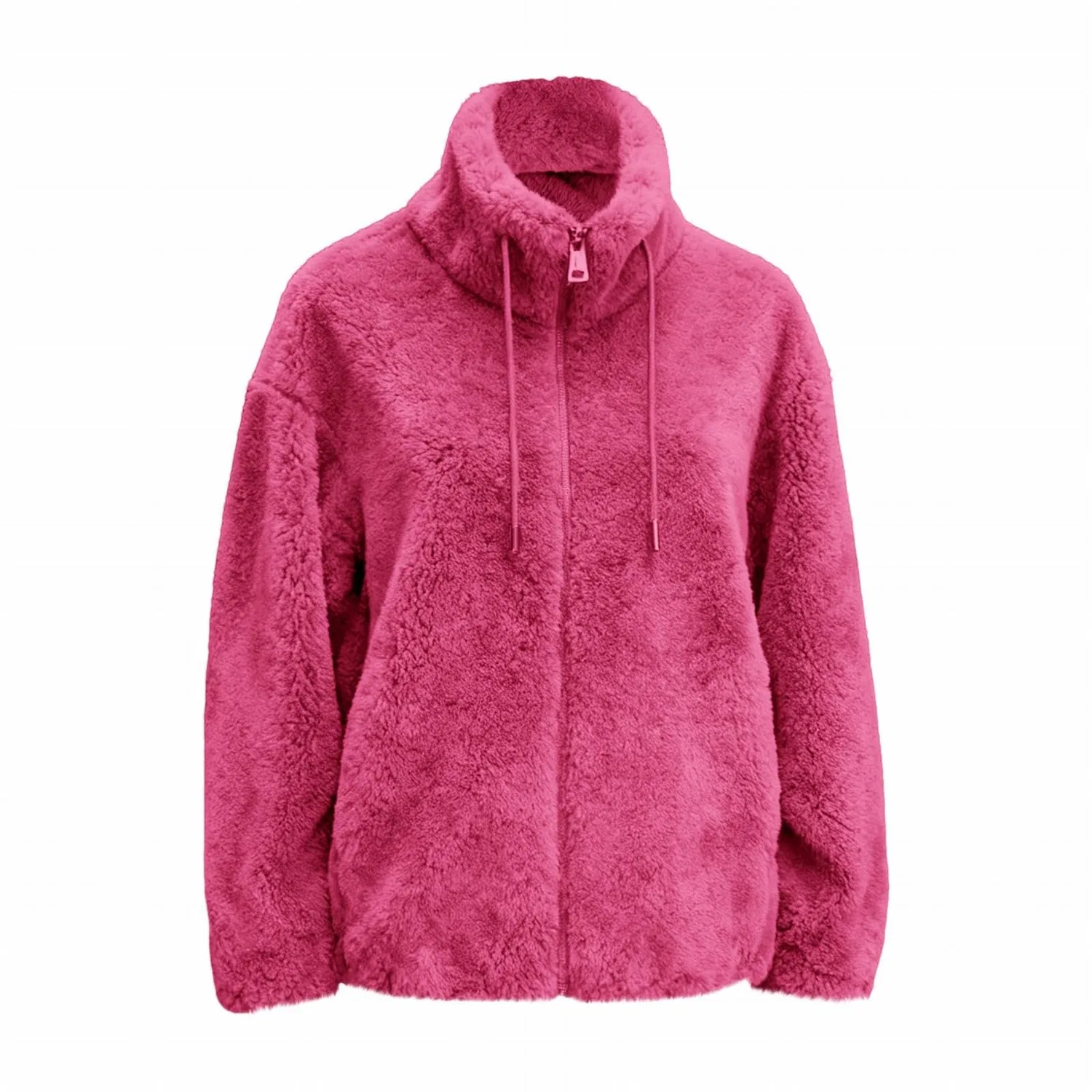 Женское утепленное пальто с флисом, с принтом, Winter Fleece Jacket, Hot Pink