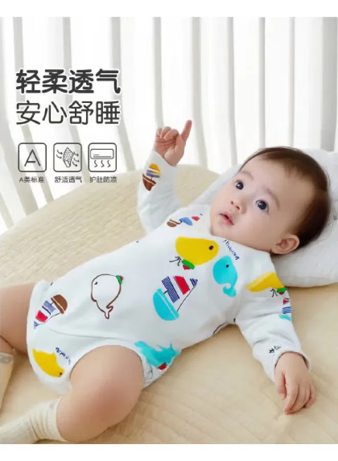 Боди-комбинезон с длинным рукавом с принтом Bornbay, голубой