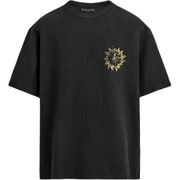 Мужская футболка с круглым вырезом Black ZARA
