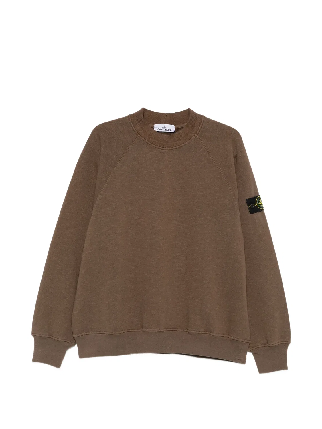 Stone Island Свитшот из трубчатого хлопкового флиса коричневый