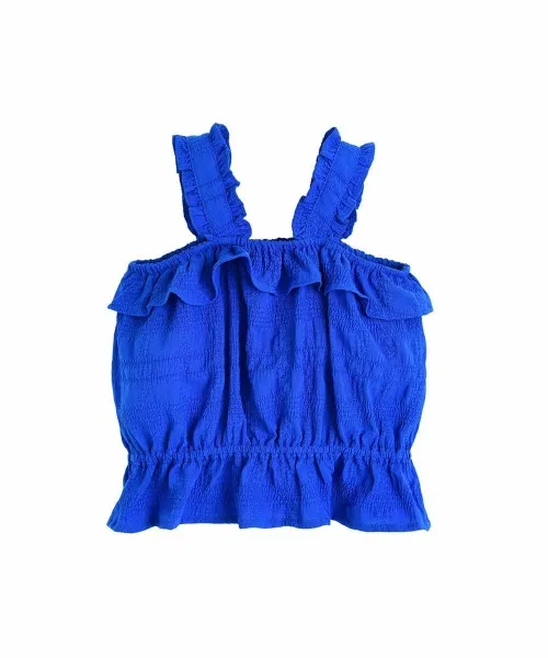 Детская блузка без рукавов с вышивкой Berry Blue moimoln, Blue — фото 2
