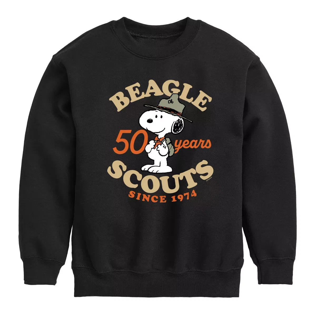 Детский свитшот с принтом Beagle Scout 50 Yr Badge Peanuts, Black