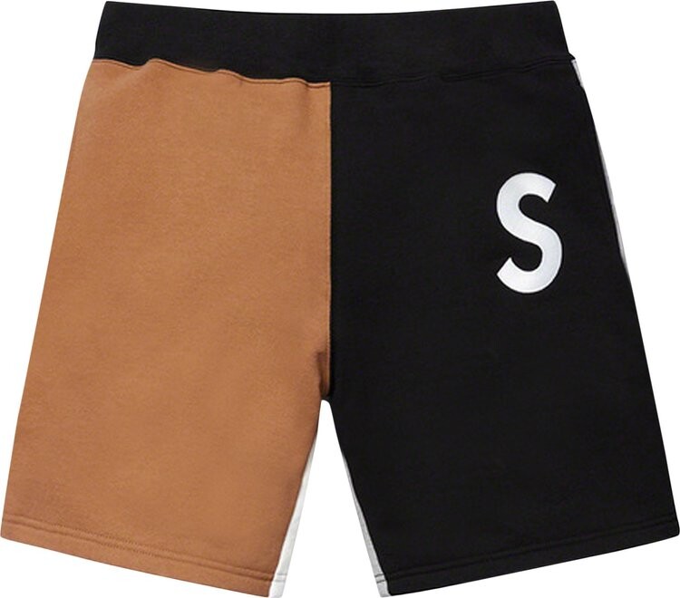 

Спортивные шорты Supreme S Logo Colorblocked Sweatshort 'Black', черный