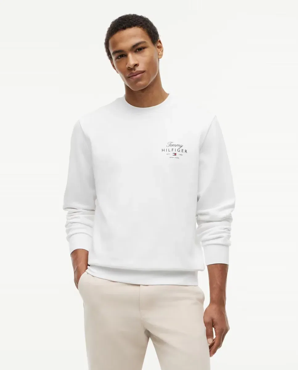 Мужская худи с круглым вырезом Tommy Hilfiger, Blanco
