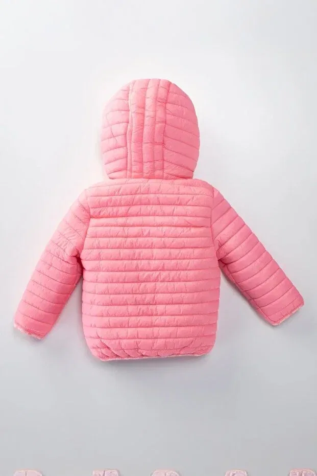 Детское пальто для девочек стеганое Minigimin Cicileri, Pink-53567 — фото 3