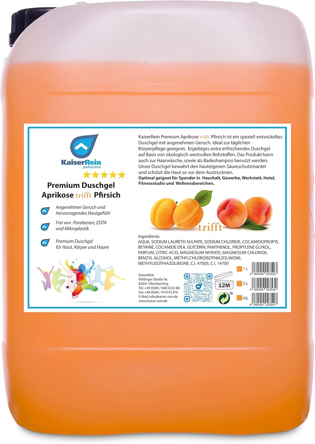 Гель для душа Apricot Peach, KaiserRein professional, 10 л