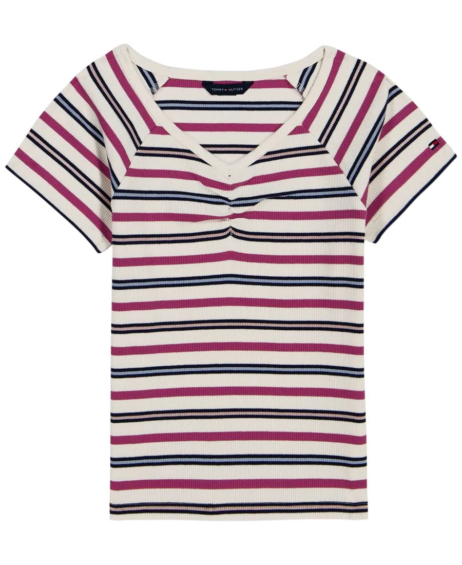 Детское топ для девочек с V-образным вырезом Tommy Hilfiger, Natural