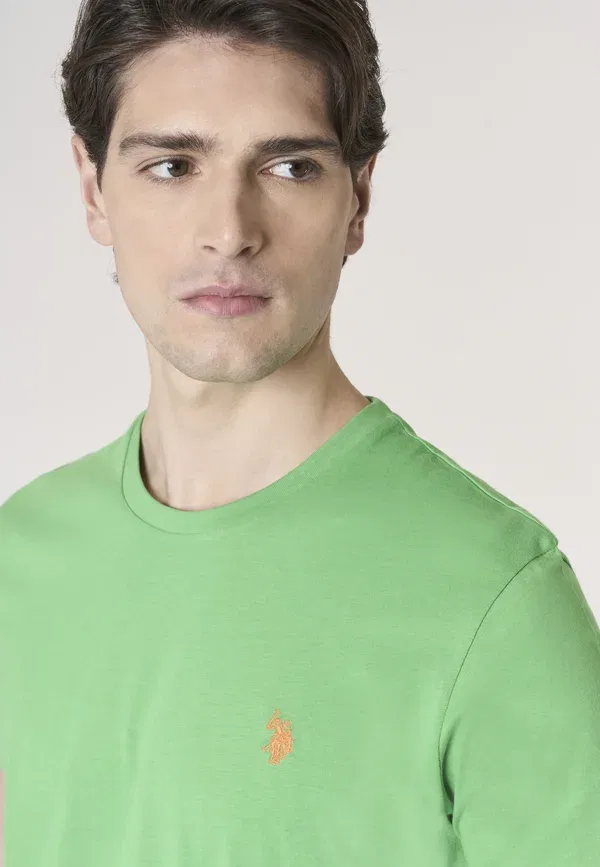 Футболка из 100% хлопка Basic t-shirt U.S. Polo Assn., Verde, зеленый — фото 4
