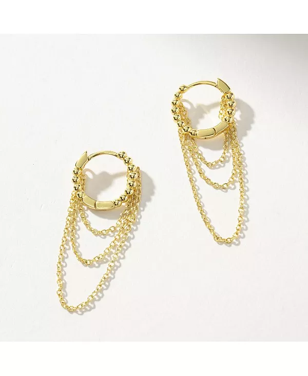 

Серьги-Хаги с цепочками, покрытыми 14-каратным золотом Uncommon James, gold