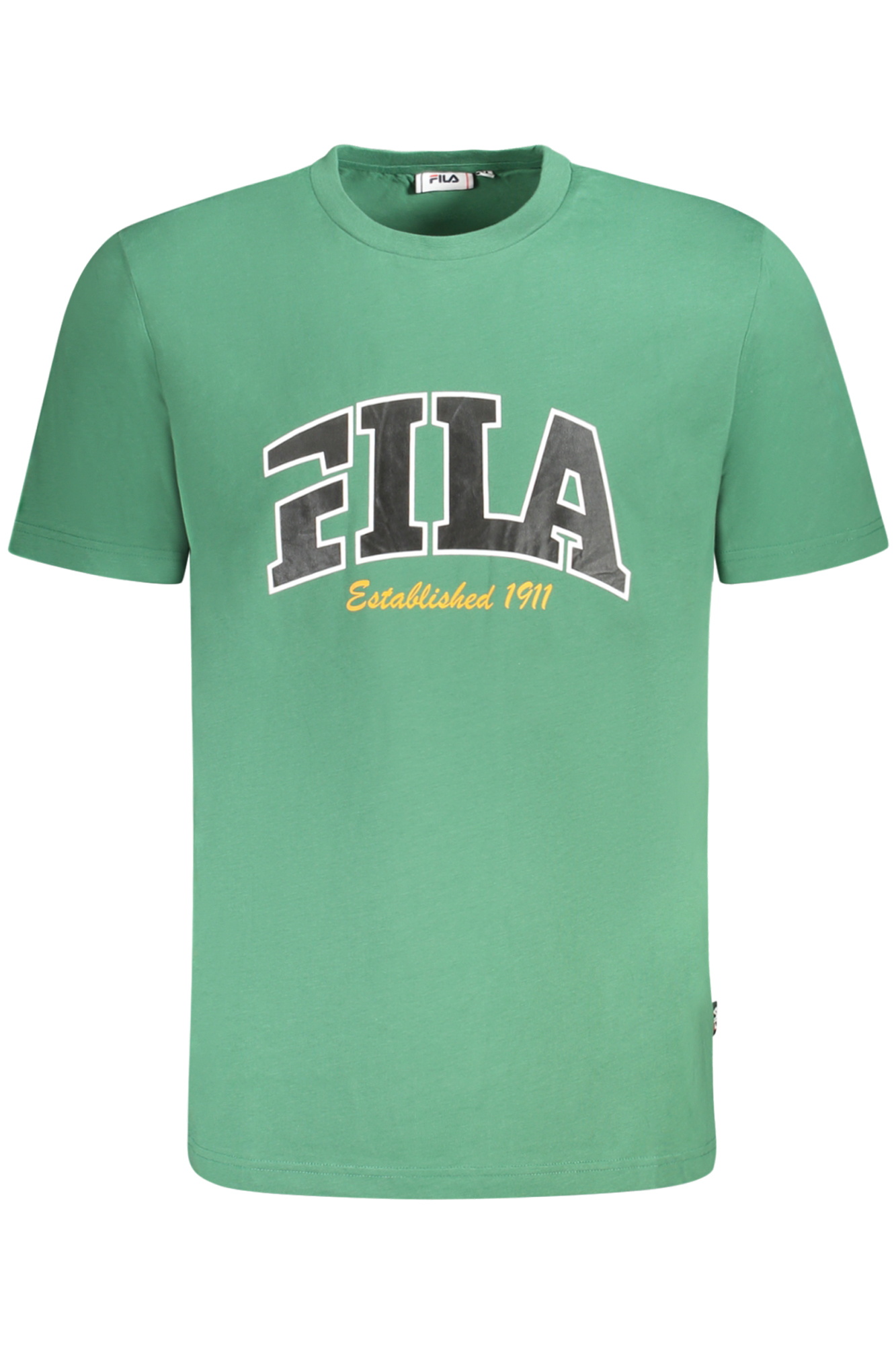 

Мужская футболка Fila хлопковая с контрастным принтом, зеленый
