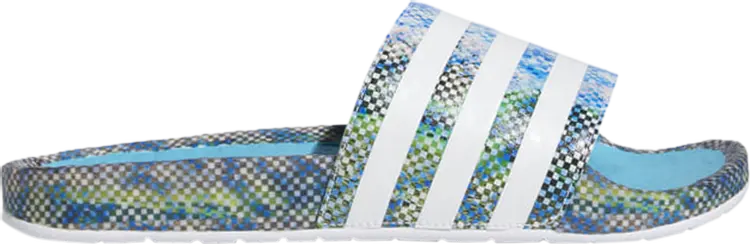 Сандалии Adidas Ninja x Adilette Boost Slide 'Time In - Signal Cyan Glow Pink', синий — фото 2