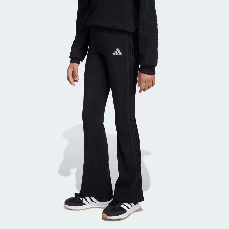 Леггинсы с расклешенной штаниной Seasonals Glam adidas, Черно-серебристый