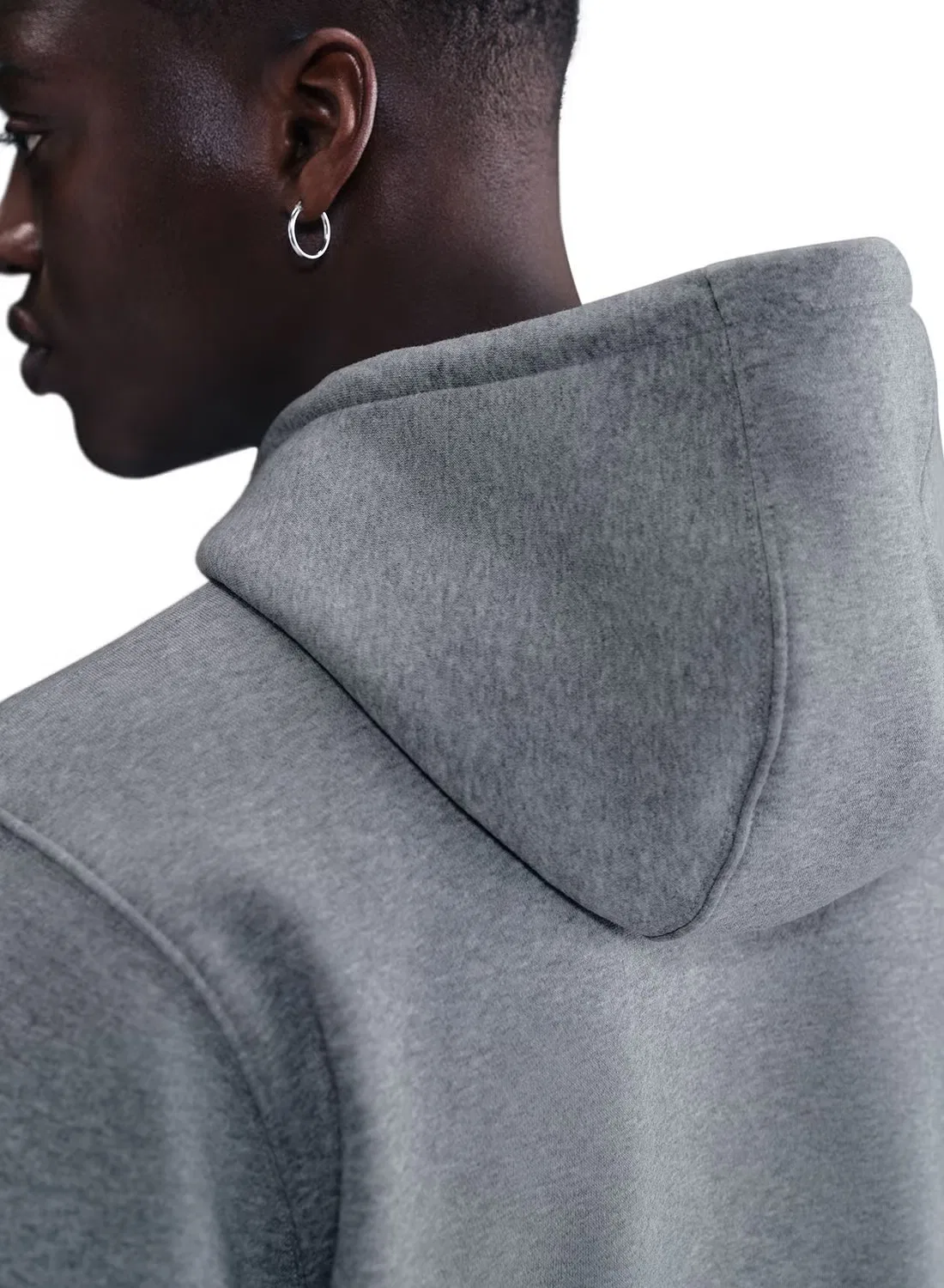 Худи с принтом Nike M nk club bb po gfx, серый — фото 4