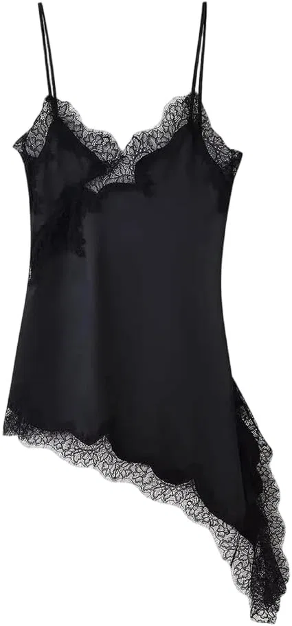 Женское платье с кружевом и атласом, без спинки, с разрезом, Bodycon, чёрный