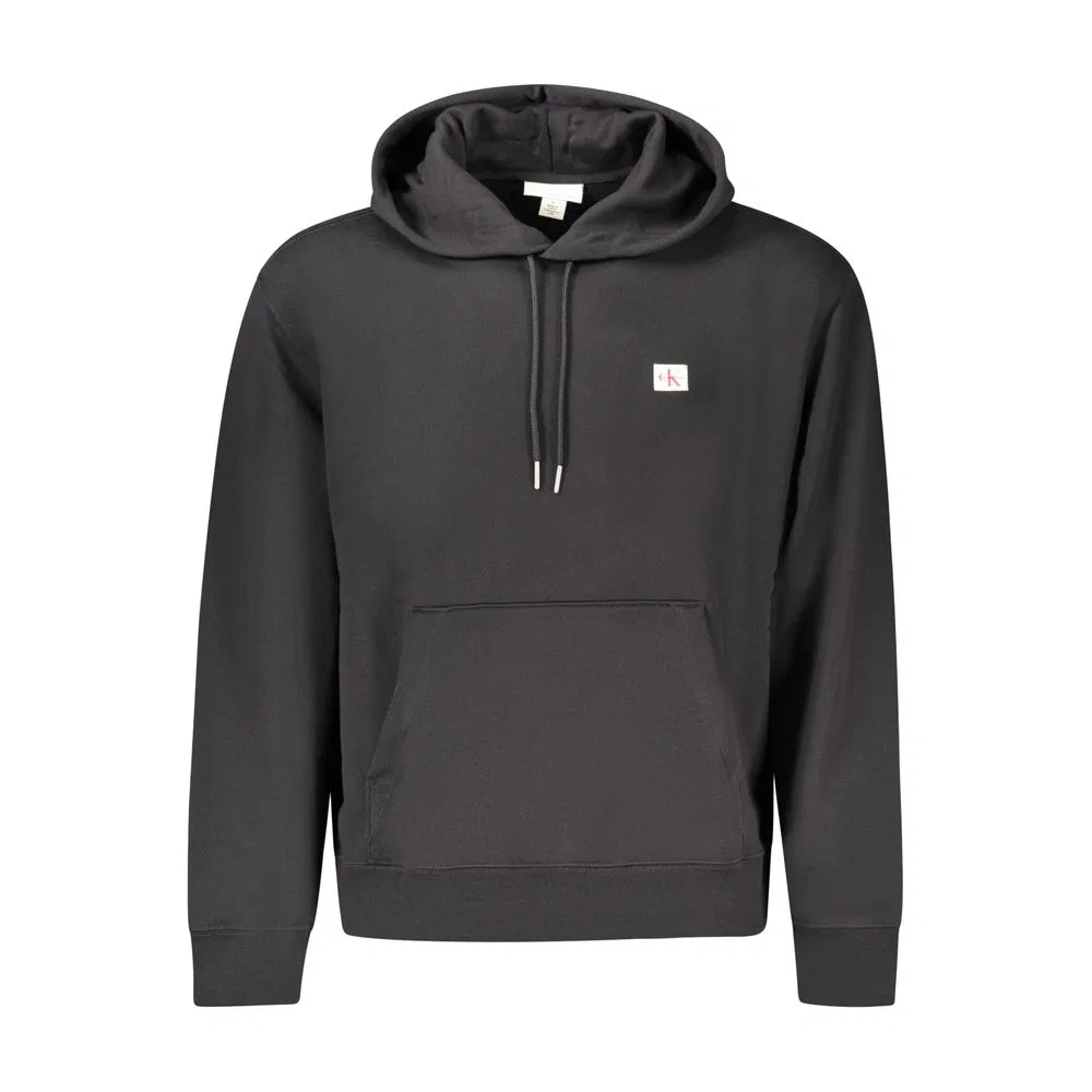 Мужской свитшот с капюшоном и центральным карманом, Black, Calvin Klein