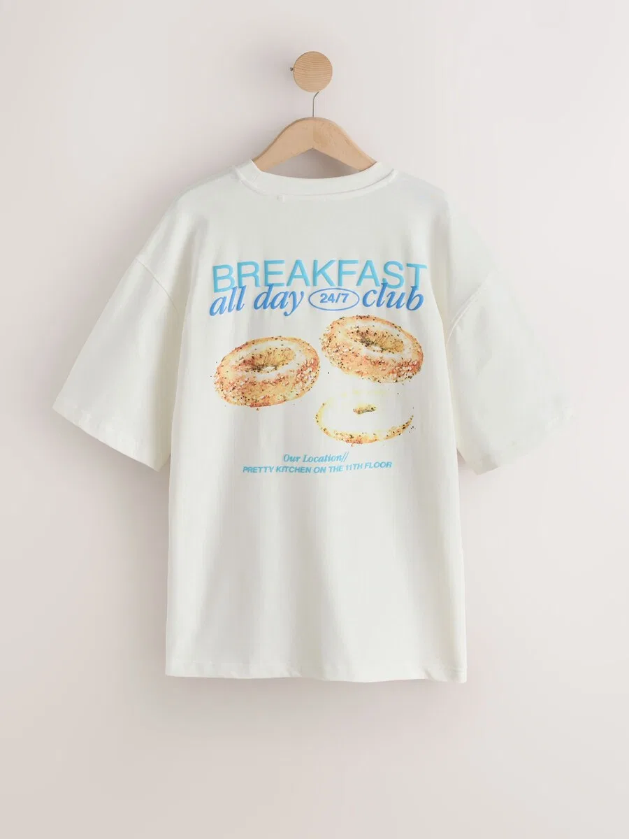 Футболка Next Shirt Bagel цвета экрю — фото 3
