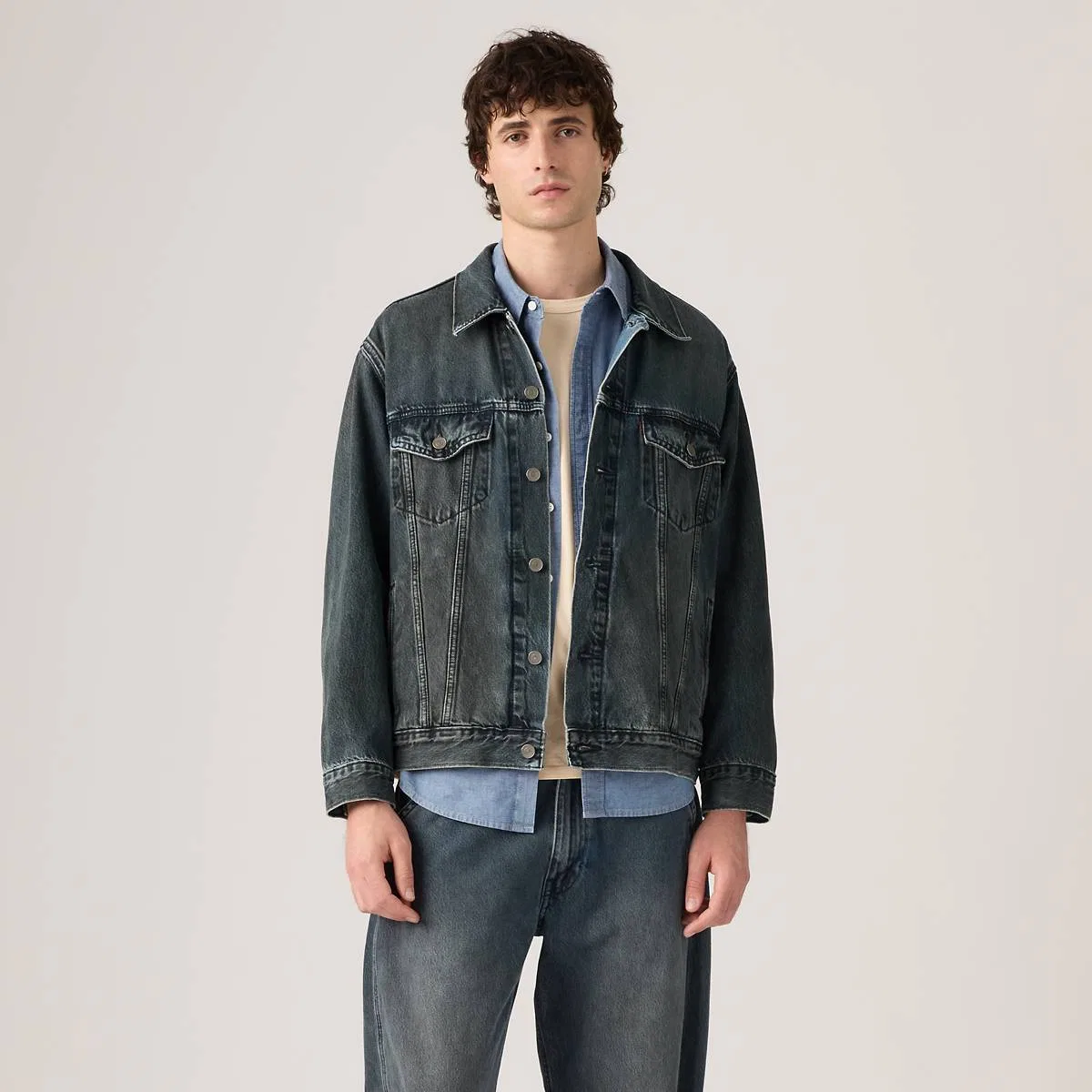 Свободная куртка дальнобойщика Levi's, Setting The Pace - Black — фото 3