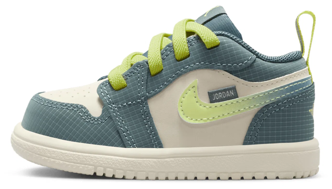Кроссовки для мальчиков Jordan AJ 1 Low ALT SE, цвет Sea Glass/Light Lemon Twist/Hasta — фото 2