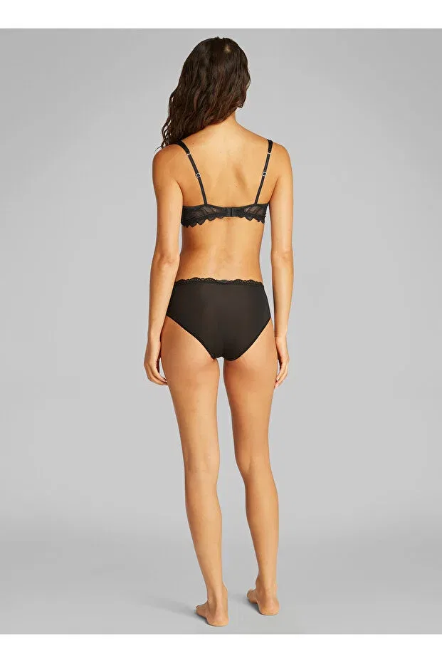 Женский бюстгальтер на косточках с кружевным воротником Calvin Klein, Black — фото 4