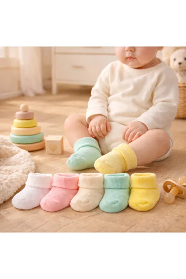 Детский комплект носков для новорожденных из бамбука Basics Novibaby, Flower — фото 3