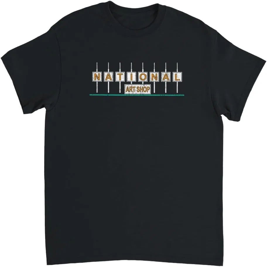 Мужская футболка с винтажным логотипом National Art Shop, Black
