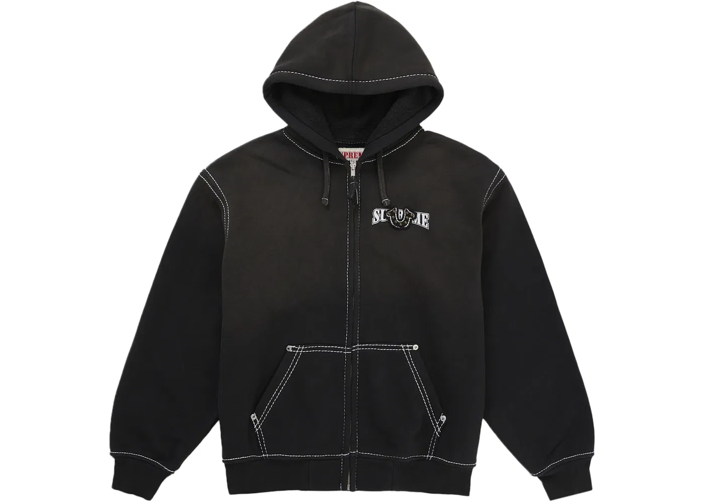 Мужская худи с принтом и молнией Supreme True Religion, Black