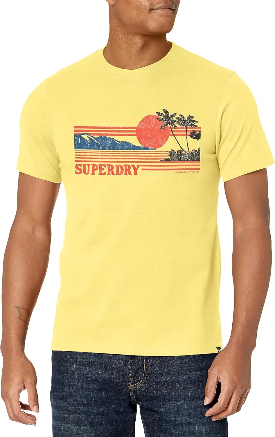 Мужская футболка свободного кроя Vintage Great Outdoors Superdry, Laguna Yellow Marl