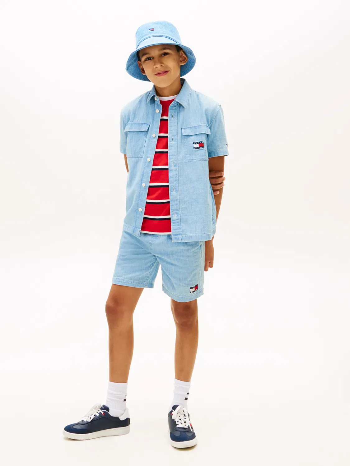 Детская рубашка для мальчиков с коротким рукавом Tommy Hilfiger, Azul — фото 4
