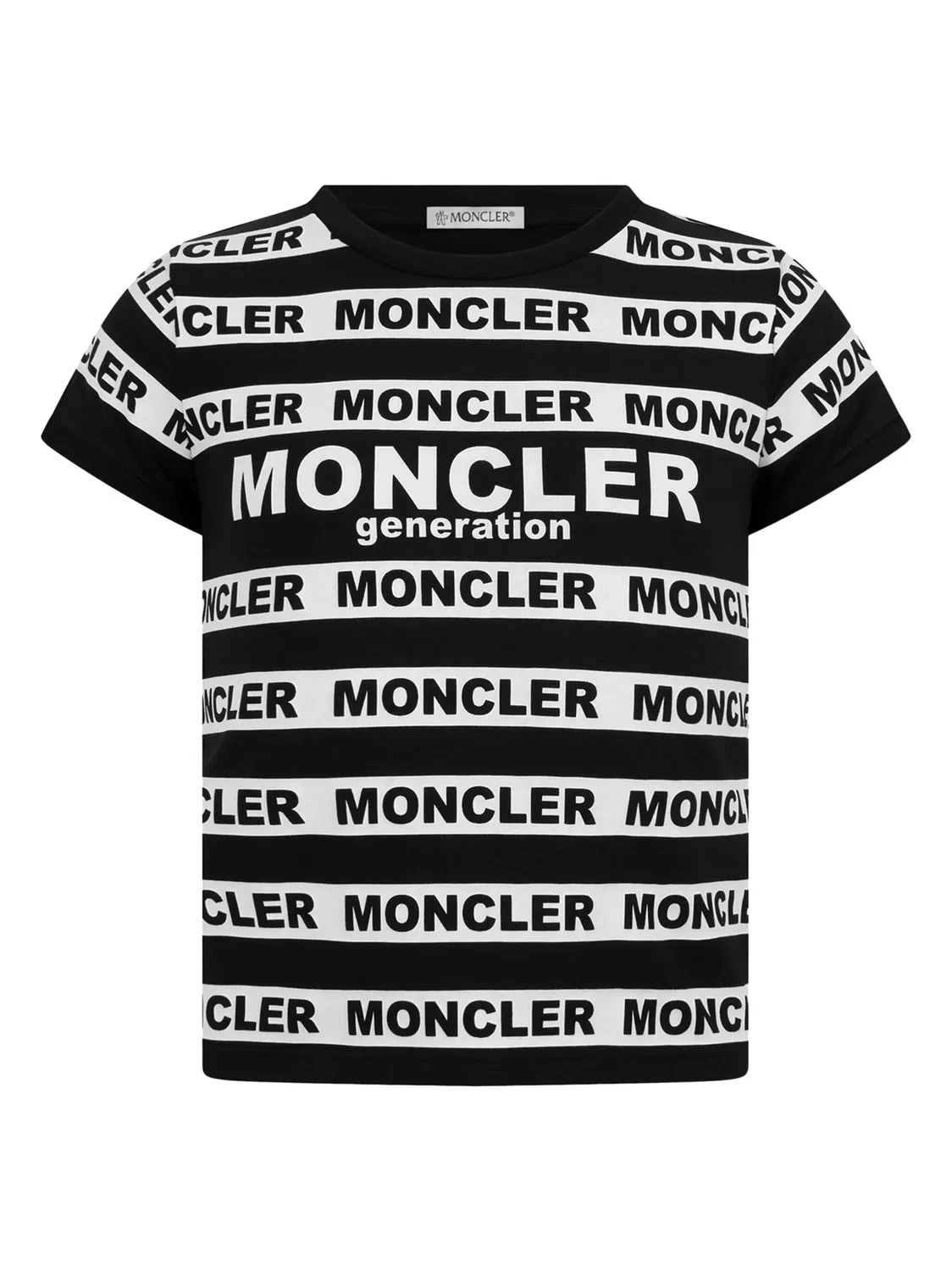 Футболка с логотипом в полоску Moncler, черный