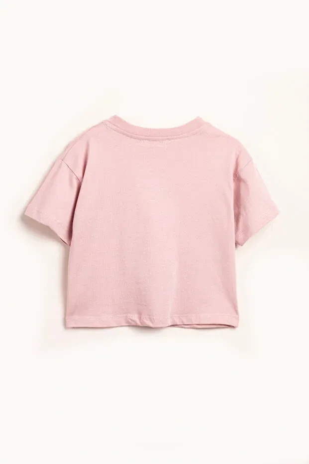 Детская футболка с принтом Oversize t-shirt printed Vauva, Pink — фото 2