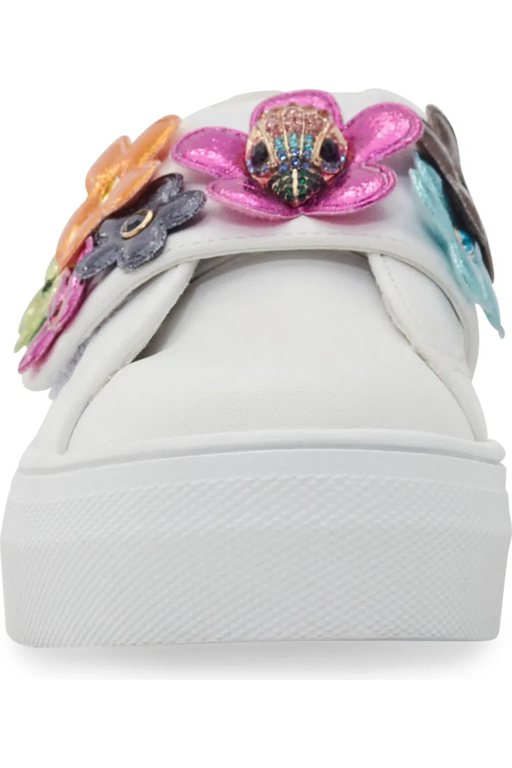 Детские кеды с аппликацией цветов Mini Flower Petal Kurt Geiger London, белый мультиколор — фото 3