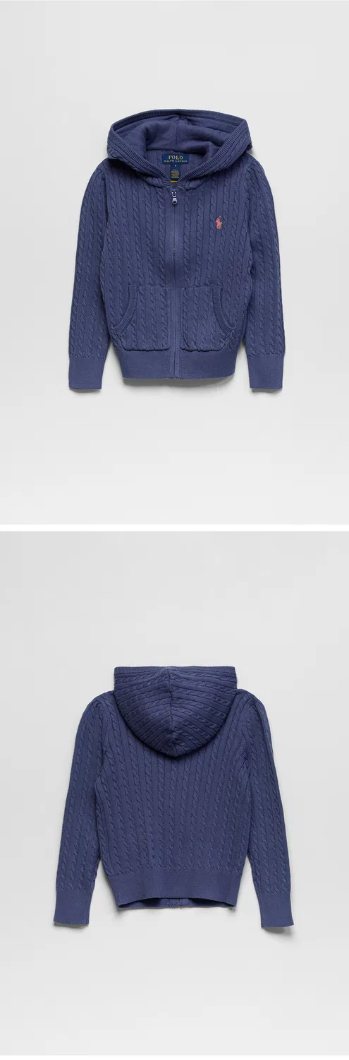 Детская хлопковая толстовка на молнии Mini Cable от Polo Ralph Lauren Children — фото 3