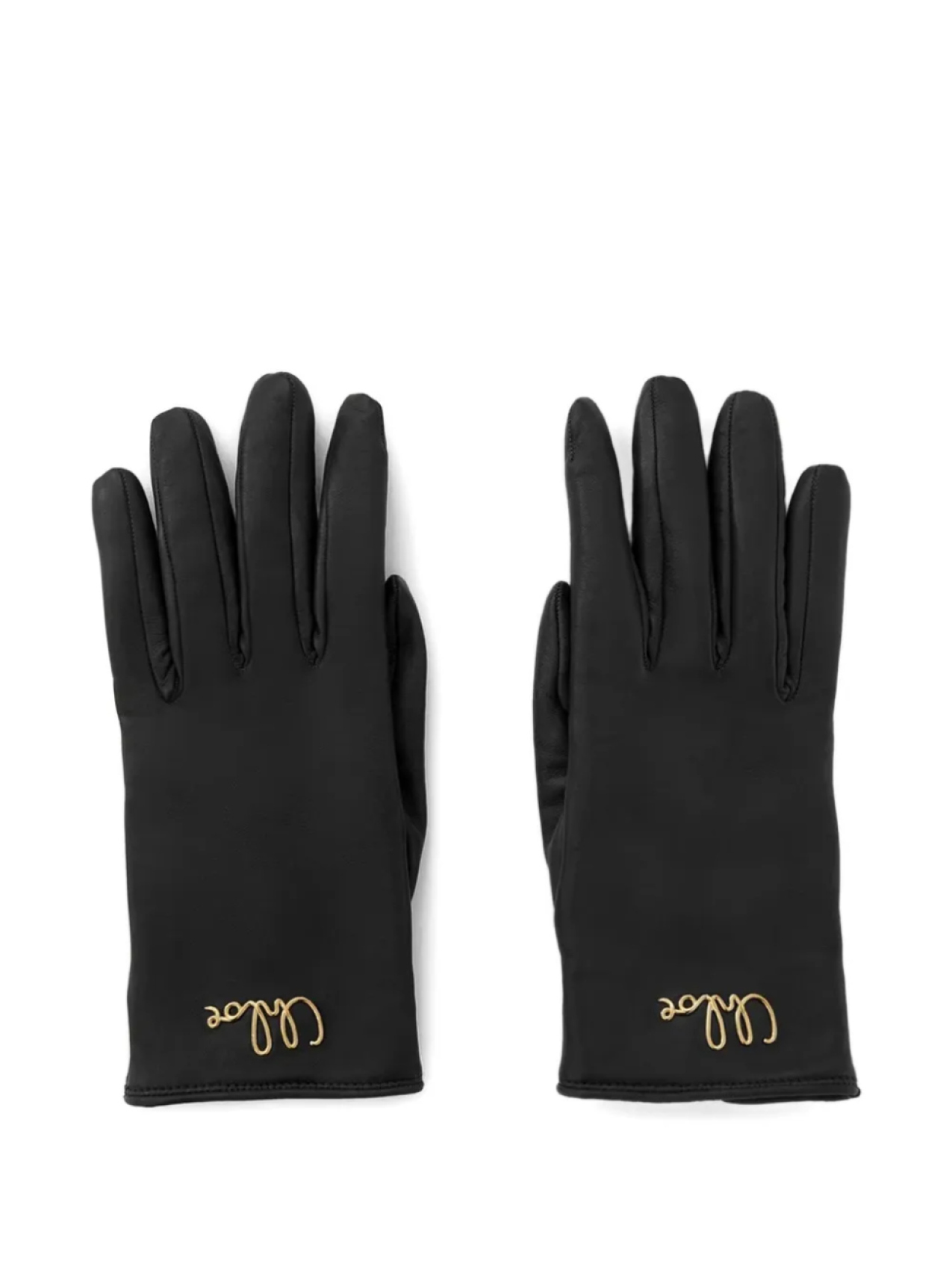 

Перчатки Chloé Iconic из овчины с логотипом, черный